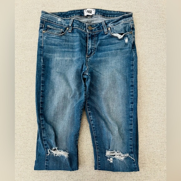 PAIGE Blue Verdugo Ankle Ripped Skinny Jeans - Picture 8 of 8